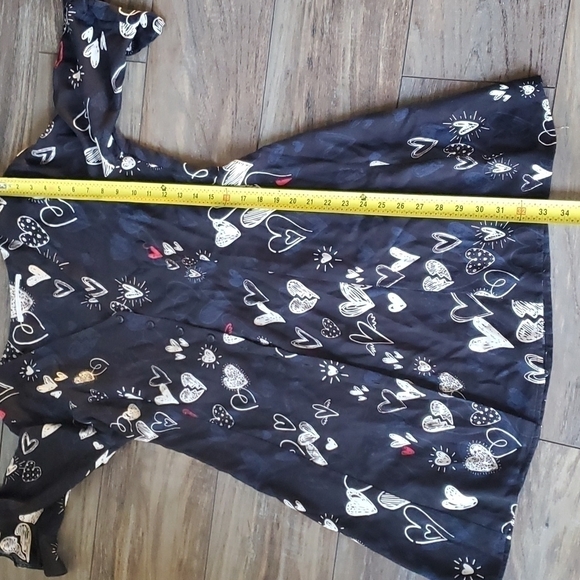 Zara mini hearts button down dress sz L boho - Picture 8 of 10